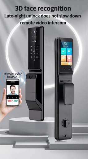 [GS-X6-Grey] 3D Face + Video Doorbell Smart Automatic Lock (Grey)